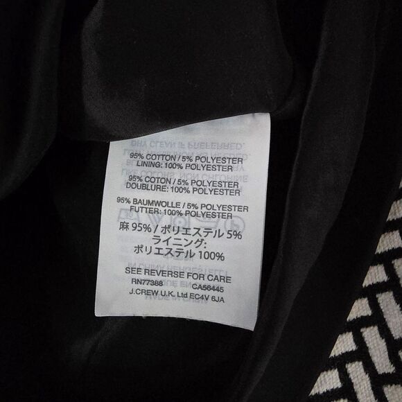 J. Crew Black/White Paneled Geometric Jacquard Dress Size 00 - Picture 10 of 10